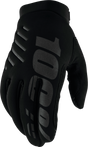 100% Brisker Youth Cold Weather Riding Gloves - Black, Medium