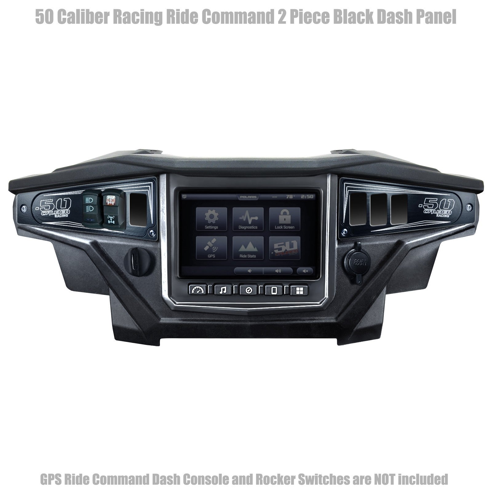 Polaris RZR XP1000 Ride Command 6-Switch CNC Billet Dash Panel - Multiple Colors + Optional Switches (2017+)