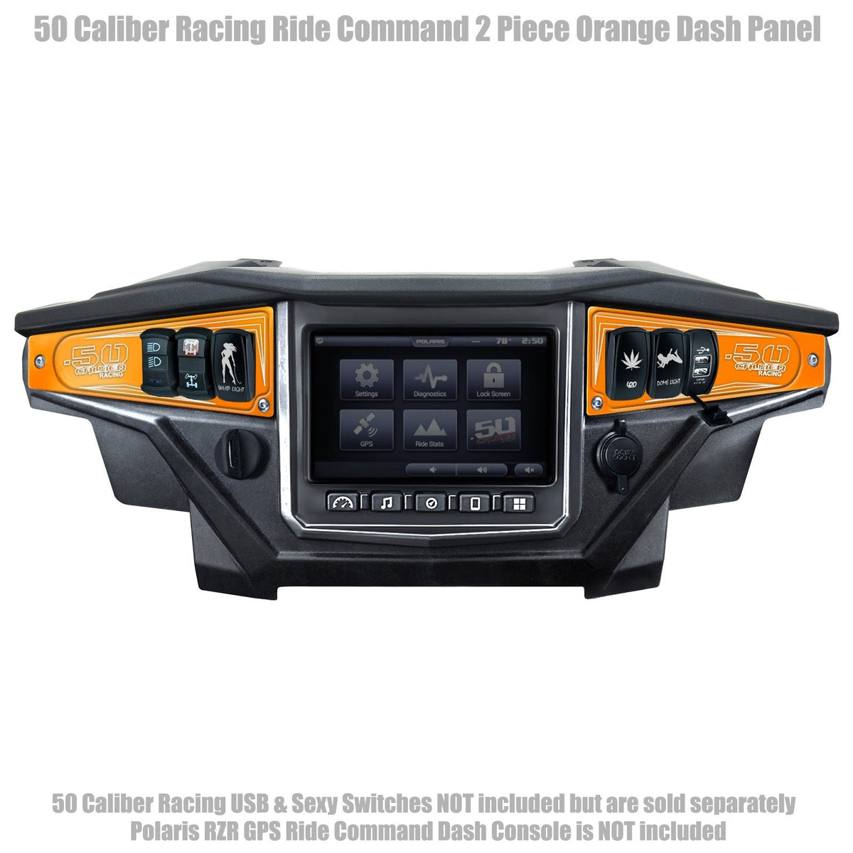 Polaris RZR XP1000 Ride Command 6-Switch CNC Billet Dash Panel