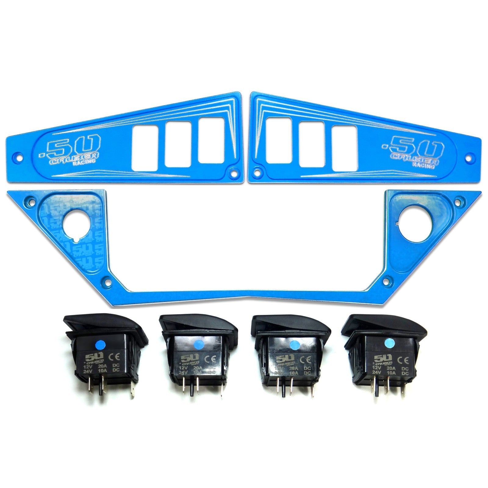 Polaris RZR XP1000 Ride Command 6-Switch CNC Billet Dash Panel - Multiple Colors + Optional Switches (2017+)