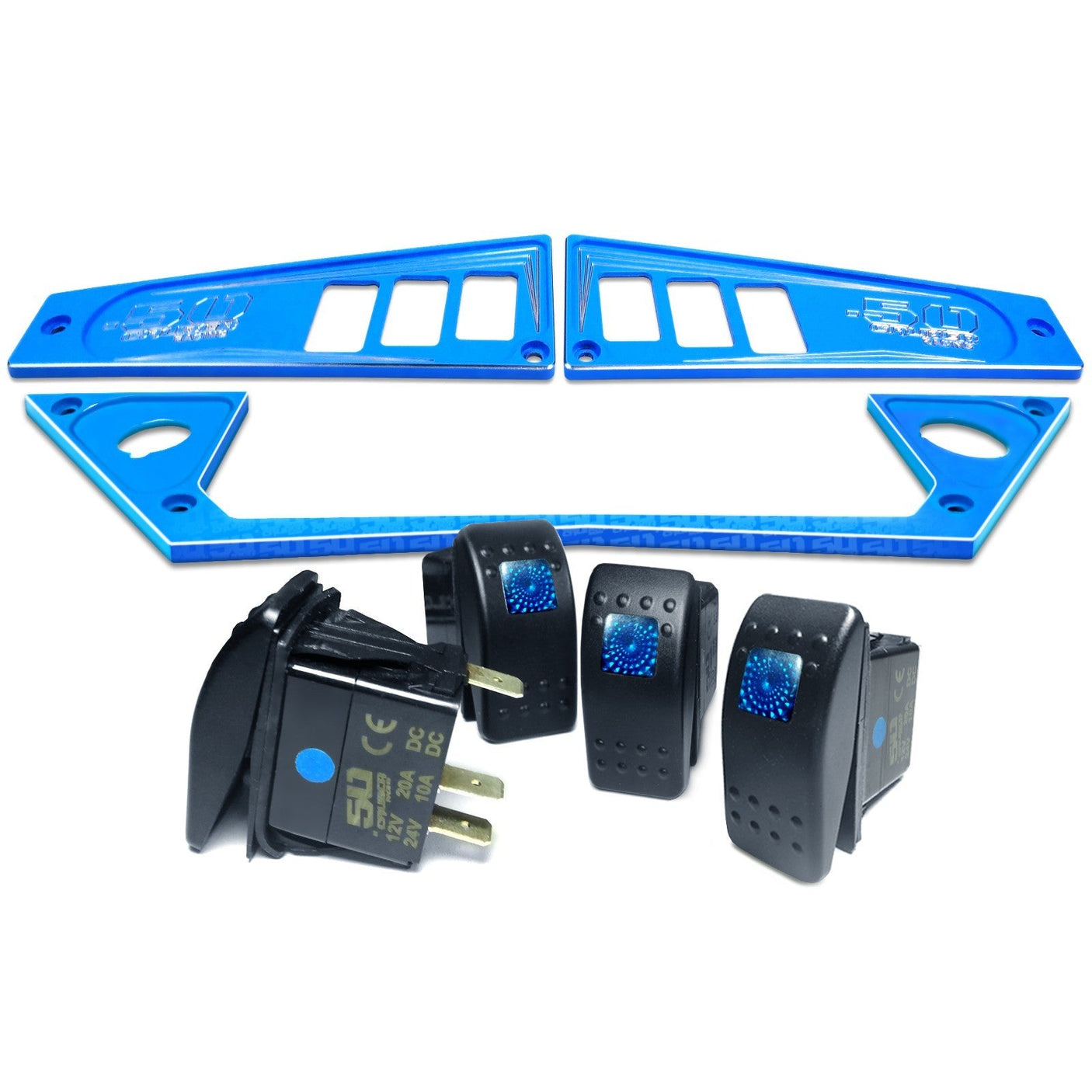 Polaris RZR XP1000 Ride Command 6-Switch CNC Billet Dash Panel - Multiple Colors + Optional Switches (2017+)