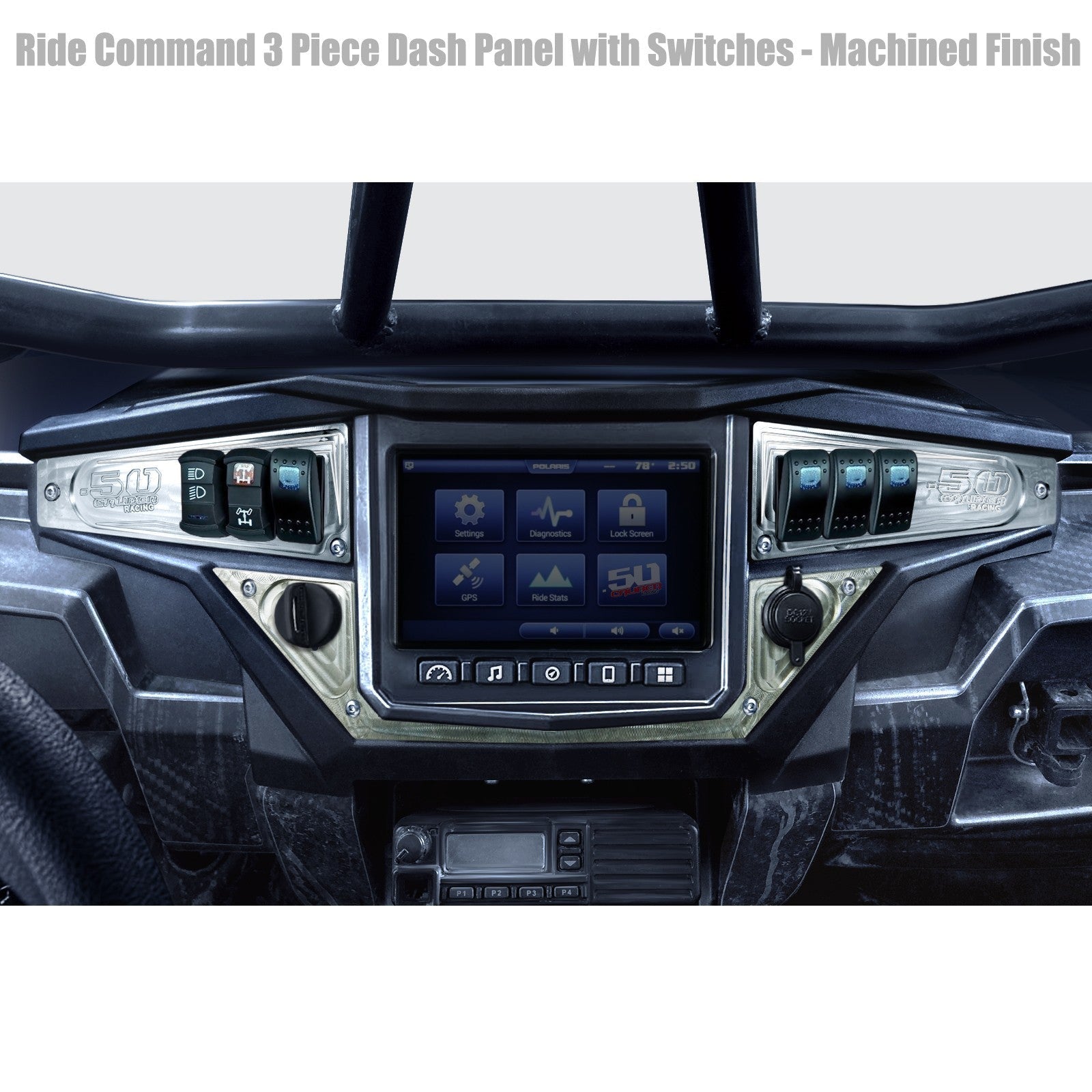 Polaris RZR XP1000 Ride Command 6-Switch CNC Billet Dash Panel - Multiple Colors + Optional Switches (2017+)
