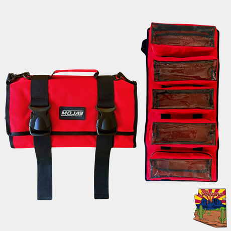 Photo of Large Canvas Tool organizer bag with 5 removeable pouches by MOJAB OFFROAD - Premium Bag for UTVs / Side by Sides