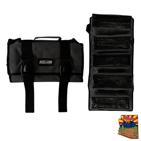 Photo of Large Canvas Tool organizer bag with 5 removeable pouches by MOJAB OFFROAD - Premium Bag for UTVs / Side by Sides
