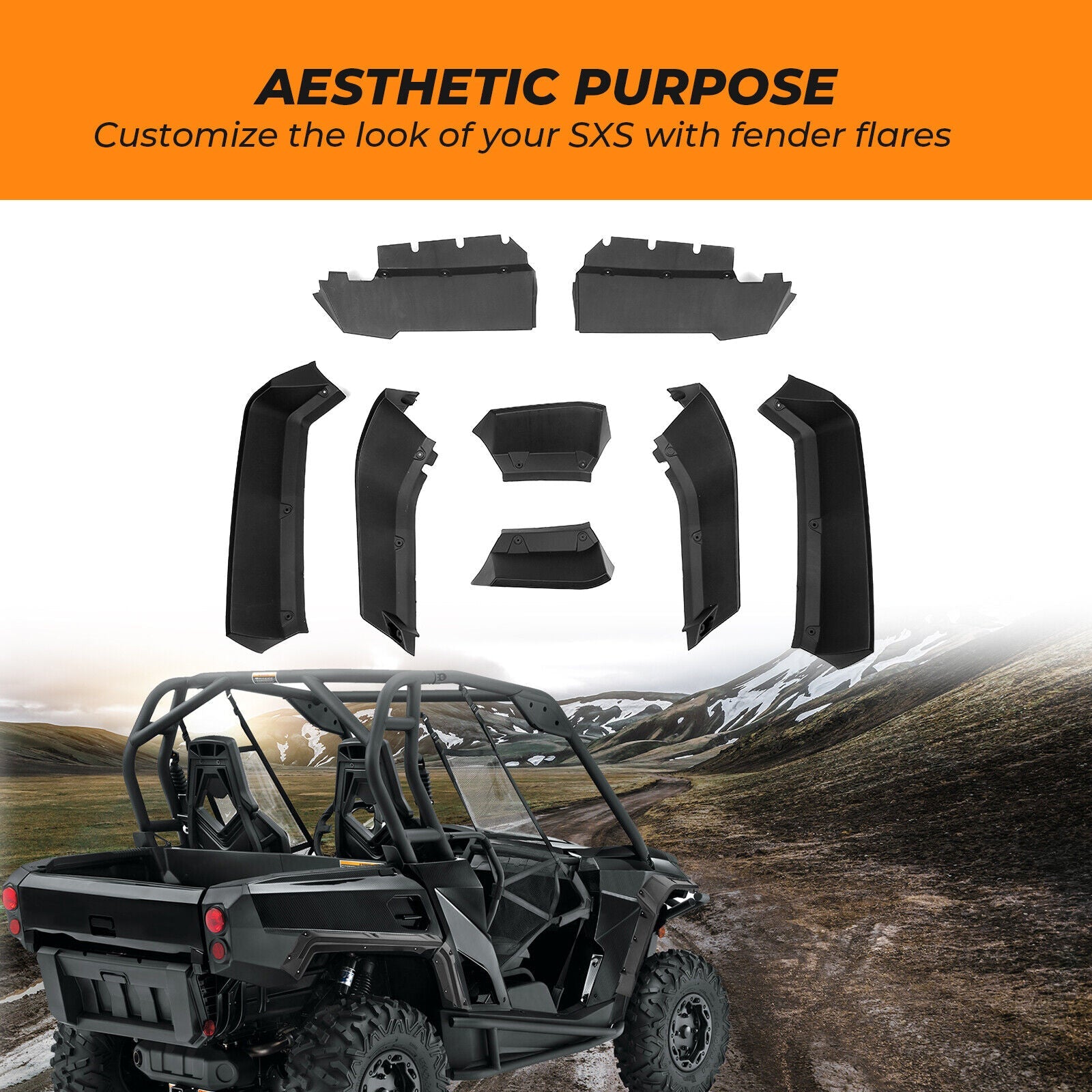 Photo of Heavy Duty Fender Flares For Can-Am Commander 2021+ by Kemimoto - Premium for UTVs / Side by Sides