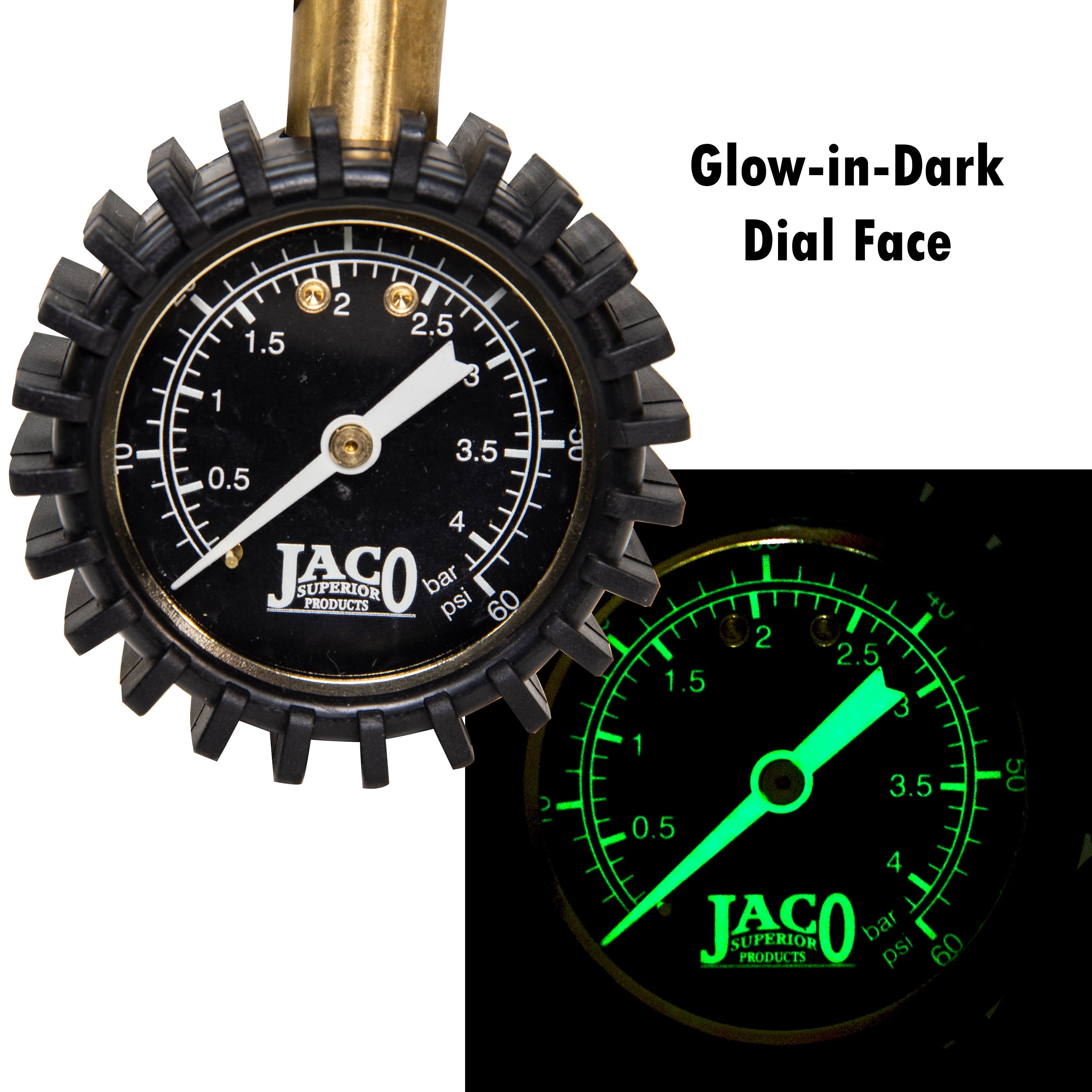 Photo of BikePro™ Presta Tire Pressure Gauge - 60 PSI | Presta & Schrader (Mountain Bikes) by JACO - Premium Tire Accessories for UTVs / Side by Sides