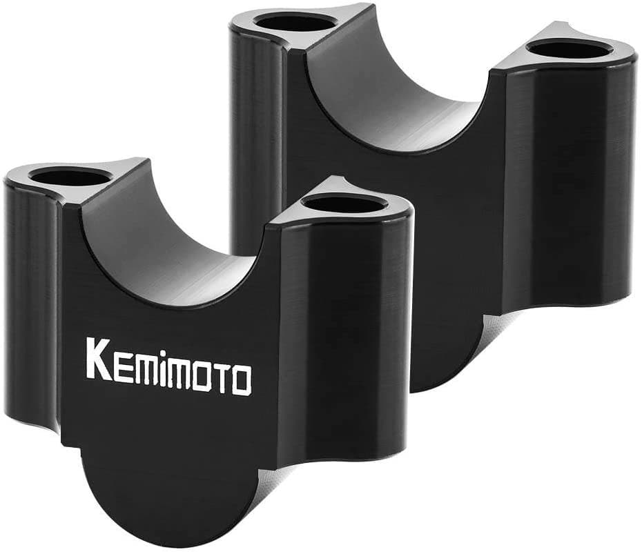Photo of Motorcycle 7/8" Handlebar Risers 30mm Height (Black) by Kemimoto - Premium for UTVs / Side by Sides