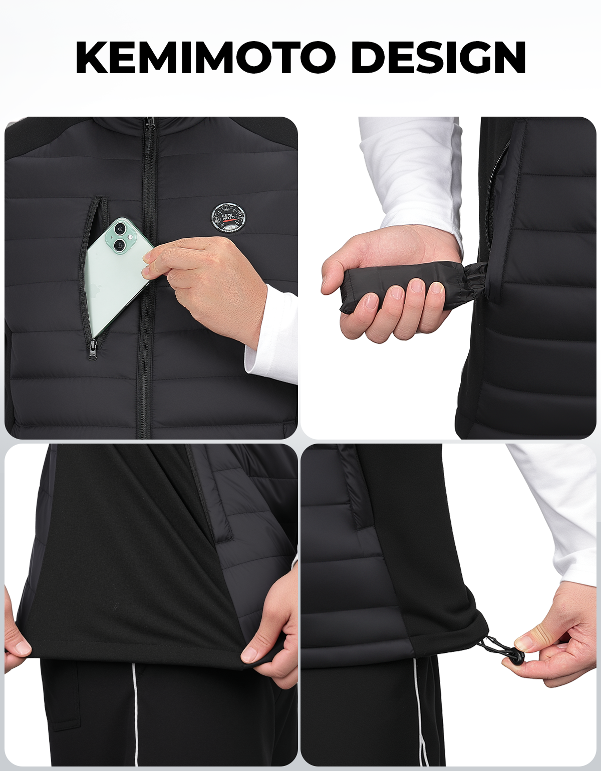 Photo of Heated Vest for Women and Men Thermal Reflective with Battery Pack by Kemimoto - Premium for UTVs / Side by Sides