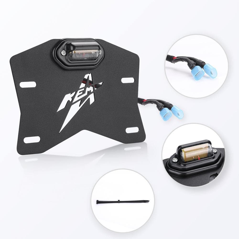 Photo of Universal LED License Plate Bracket Kit Fit Can-Am, Polaris by Kemimoto - Premium for UTVs / Side by Sides