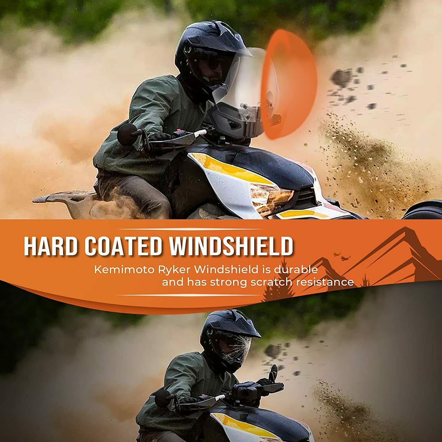 Photo of Sport Windshield for Can Am Ryker Rally 2018-2023 by Kemimoto - Premium for UTVs / Side by Sides