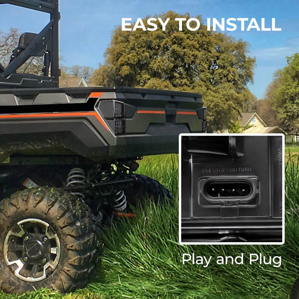 Photo of Under Seat Storage Box & Tail Light for Polaris Ranger by Kemimoto - Premium for UTVs / Side by Sides