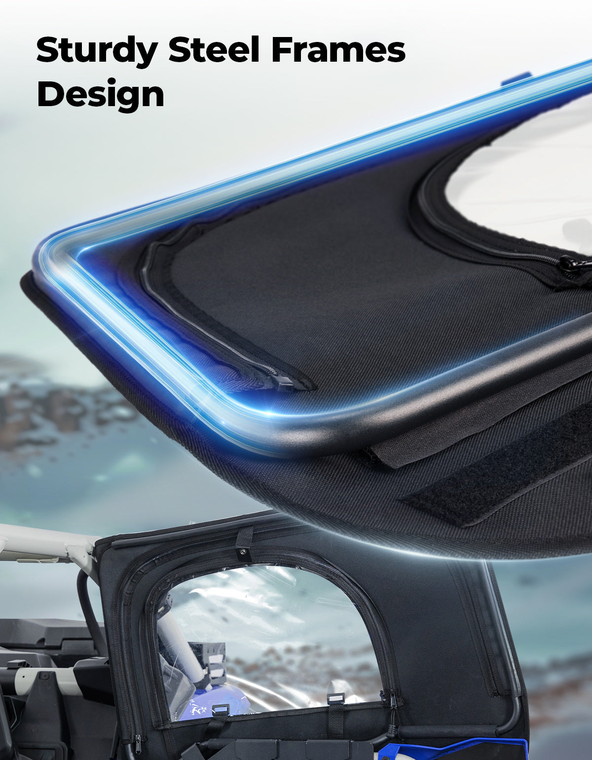 Photo of Soft Cab Enclosures with Metal Frame for Can-Am Maverick X3 MAX by Kemimoto - Premium for UTVs / Side by Sides