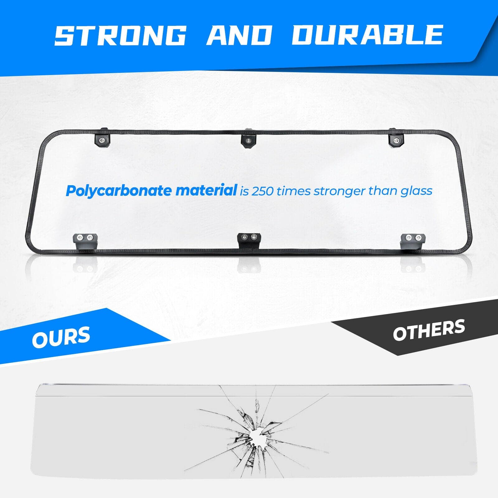 Photo of Rear Windshield Clear for Polaris General 1000 / 4 2016-2024 by Kemimoto - Premium for UTVs / Side by Sides