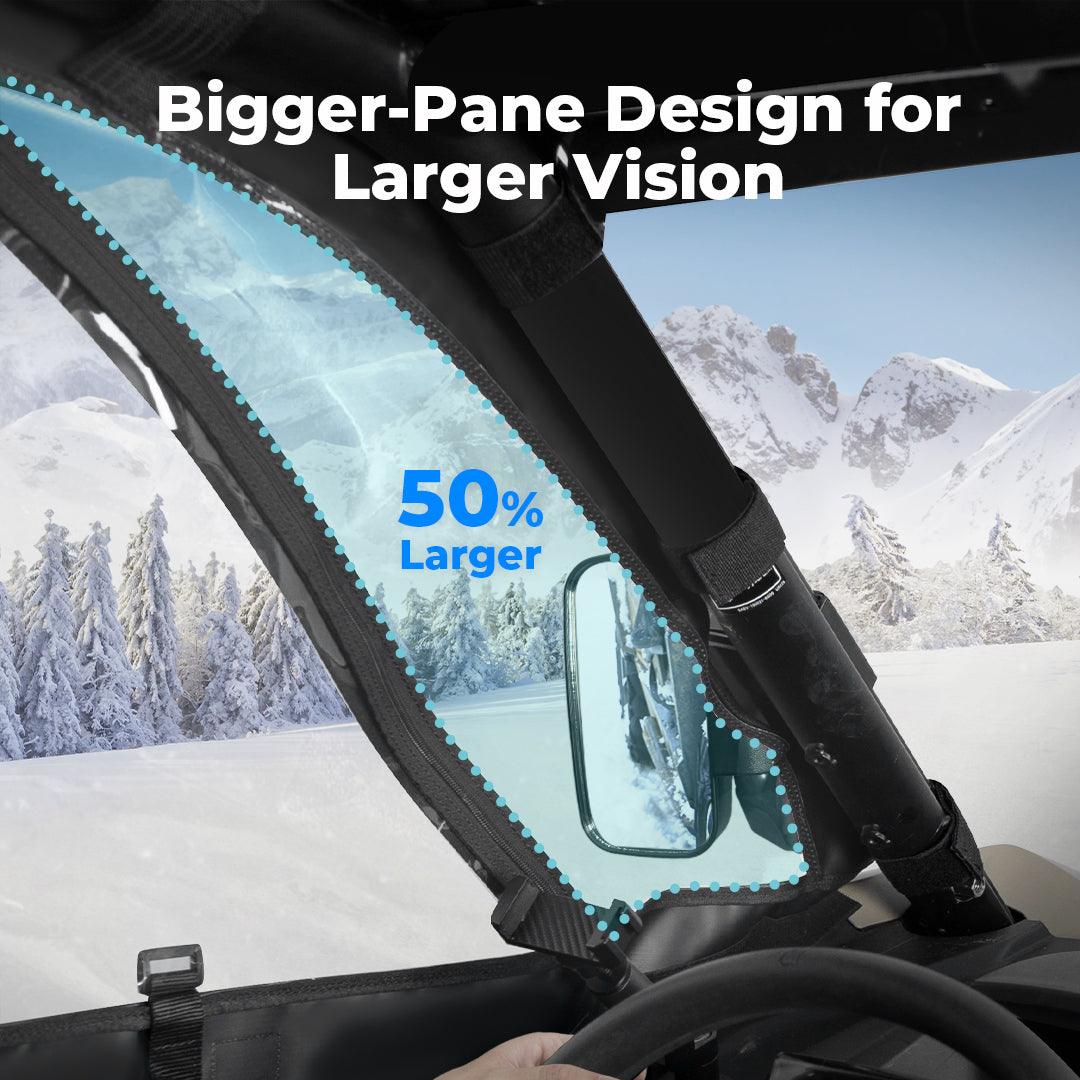 Photo of UTV Soft Upper Door Cab Enclosure Set for Polaris RZR XP 1000 / Turbo 2014-2023 by Kemimoto - Premium for UTVs / Side by Sides