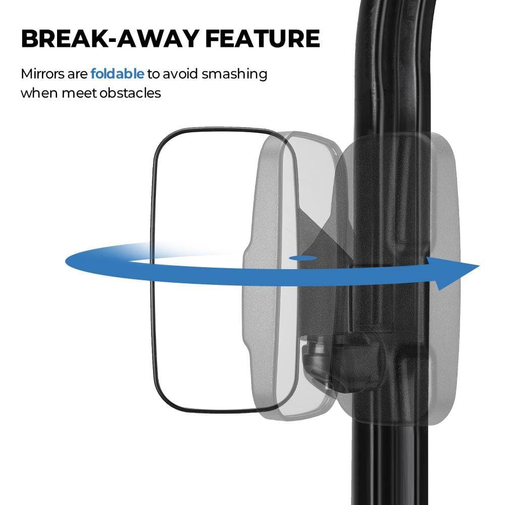 Photo of Side Mirrors for Polaris Ranger/ General, Can-Am Trail/ Defender (1 pair) by Kemimoto - Premium for UTVs / Side by Sides