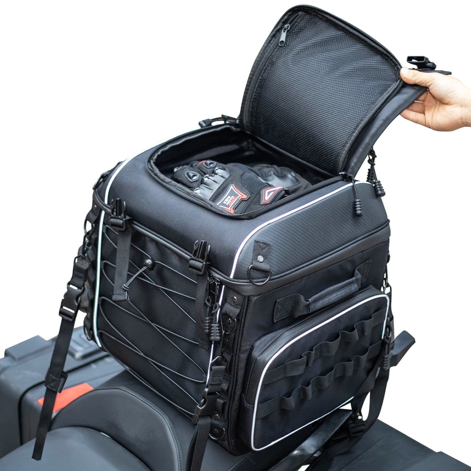 Photo of Travel Luggage Tail Bag for Sportster, Dyna, Softail, Road King, Road Glide by Kemimoto - Premium for UTVs / Side by Sides