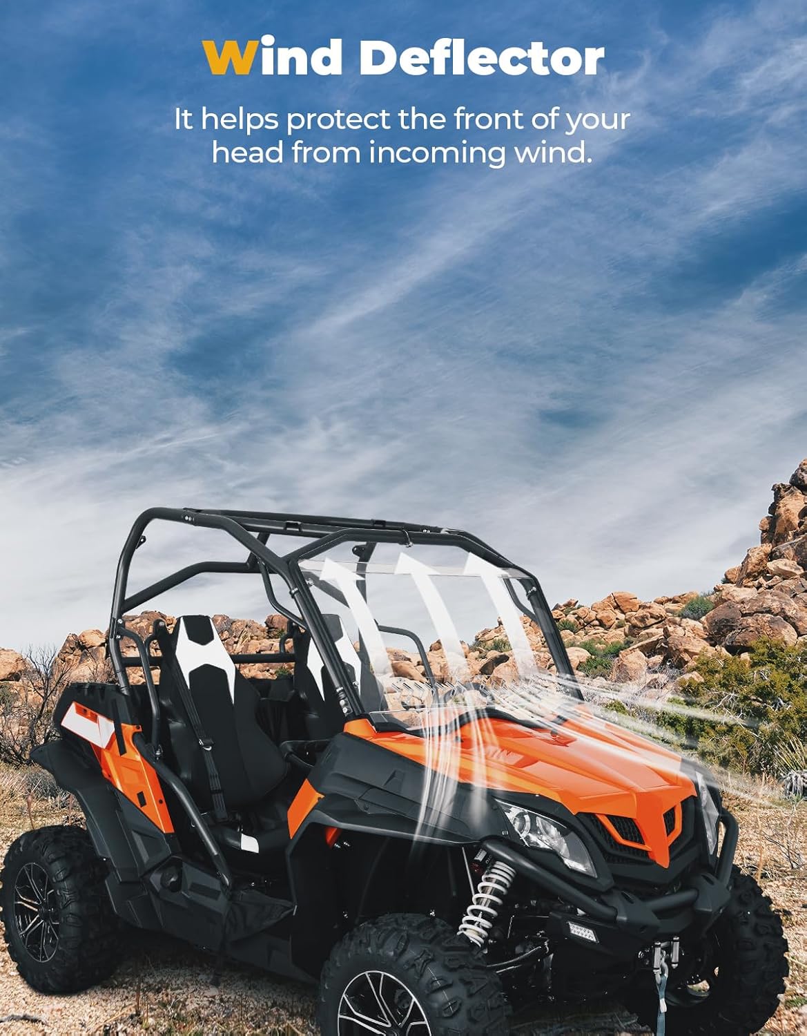 Photo of Kemimoto Front Windshield w/Sliding Window for CFMOTO ZForce 500 | 800 | 1000 by Kemimoto - Premium for UTVs / Side by Sides