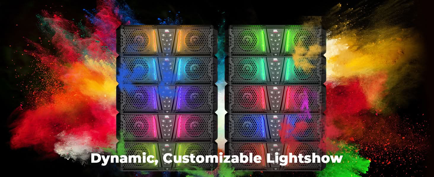 Photo of Midnight 40 16" Bluetooth Sound Bar –2025 Compact RGB UTV Speaker for Golf Cart, ATV, Polaris RZR by Kemimoto - Premium for UTVs / Side by Sides