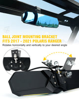 UTV Center View Mirror with LED Lights and Rocker Switch