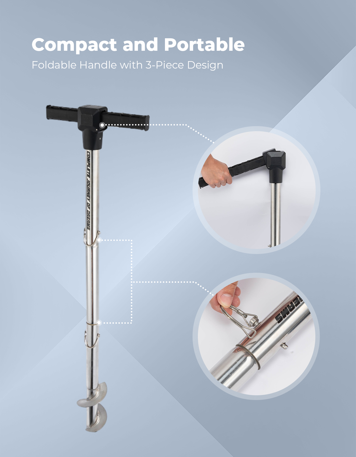 Photo of Jet Ski Anchor Shallow Water Anchor Pole for Kayak Pontoon by Kemimoto - Premium for UTVs / Side by Sides