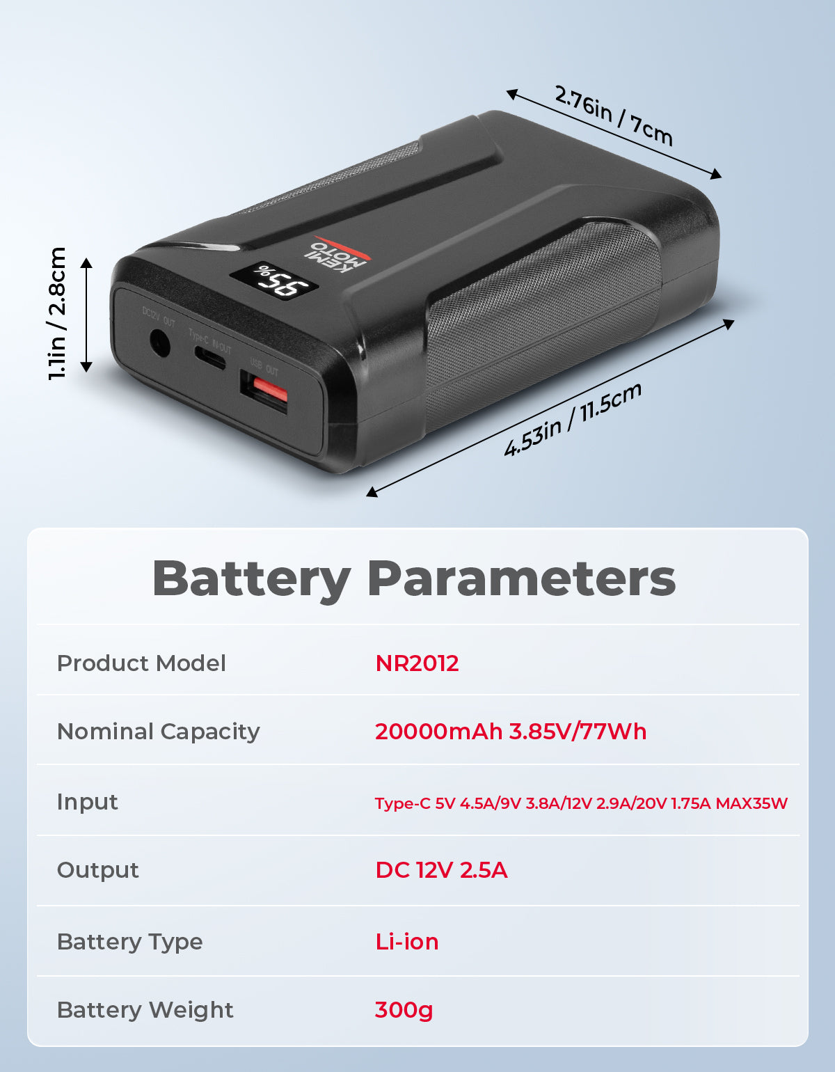 Photo of Kemimoto 12V Rechargeable Battery for Heated Vest Heated Jackets Heated Hoodies by Kemimoto - Premium for UTVs / Side by Sides
