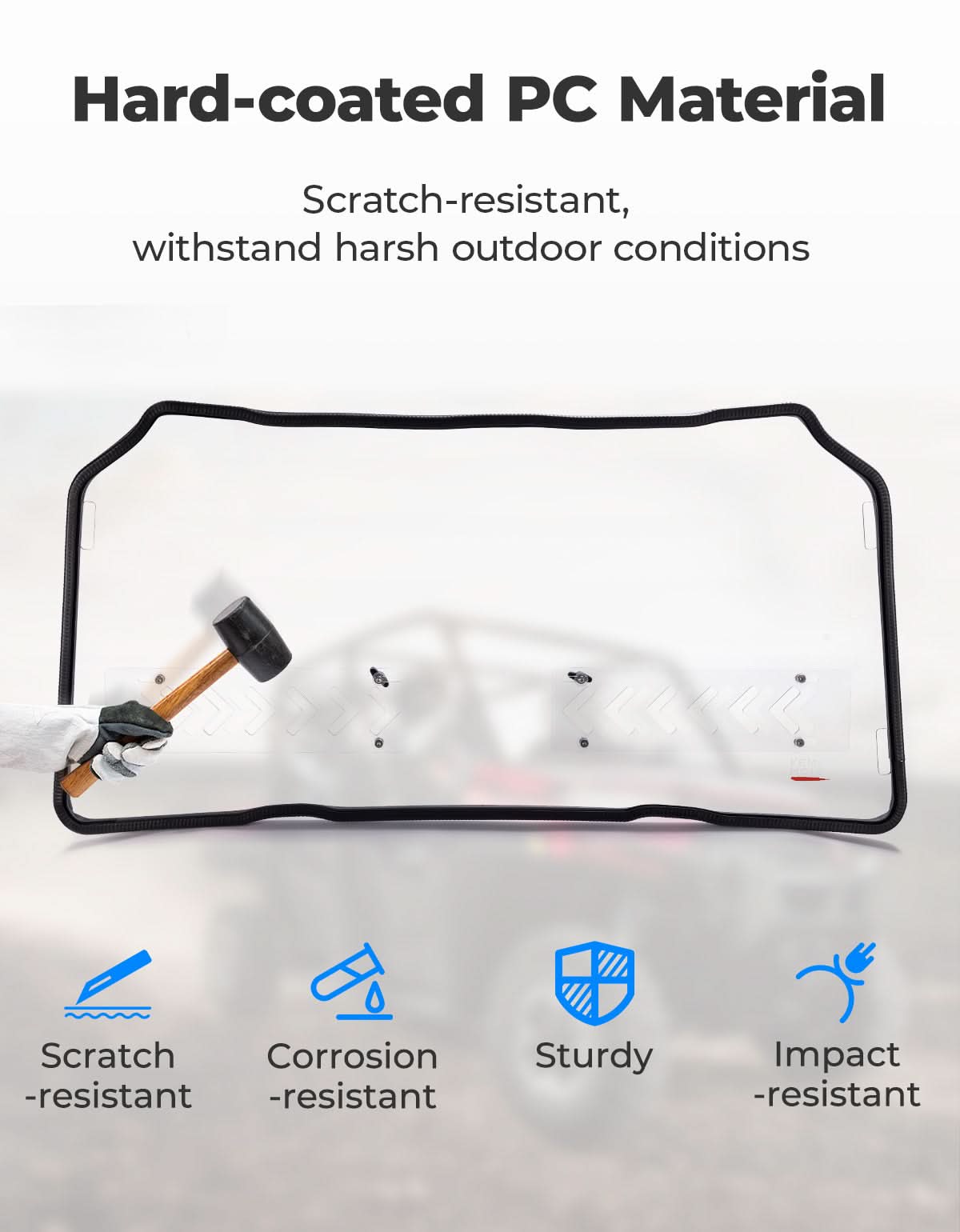 Photo of UTV 2-IN-1 Front Vented Windshield Compatible with Polaris General 1000, XP 1000, 4 1000 by Kemimoto - Premium for UTVs / Side by Sides