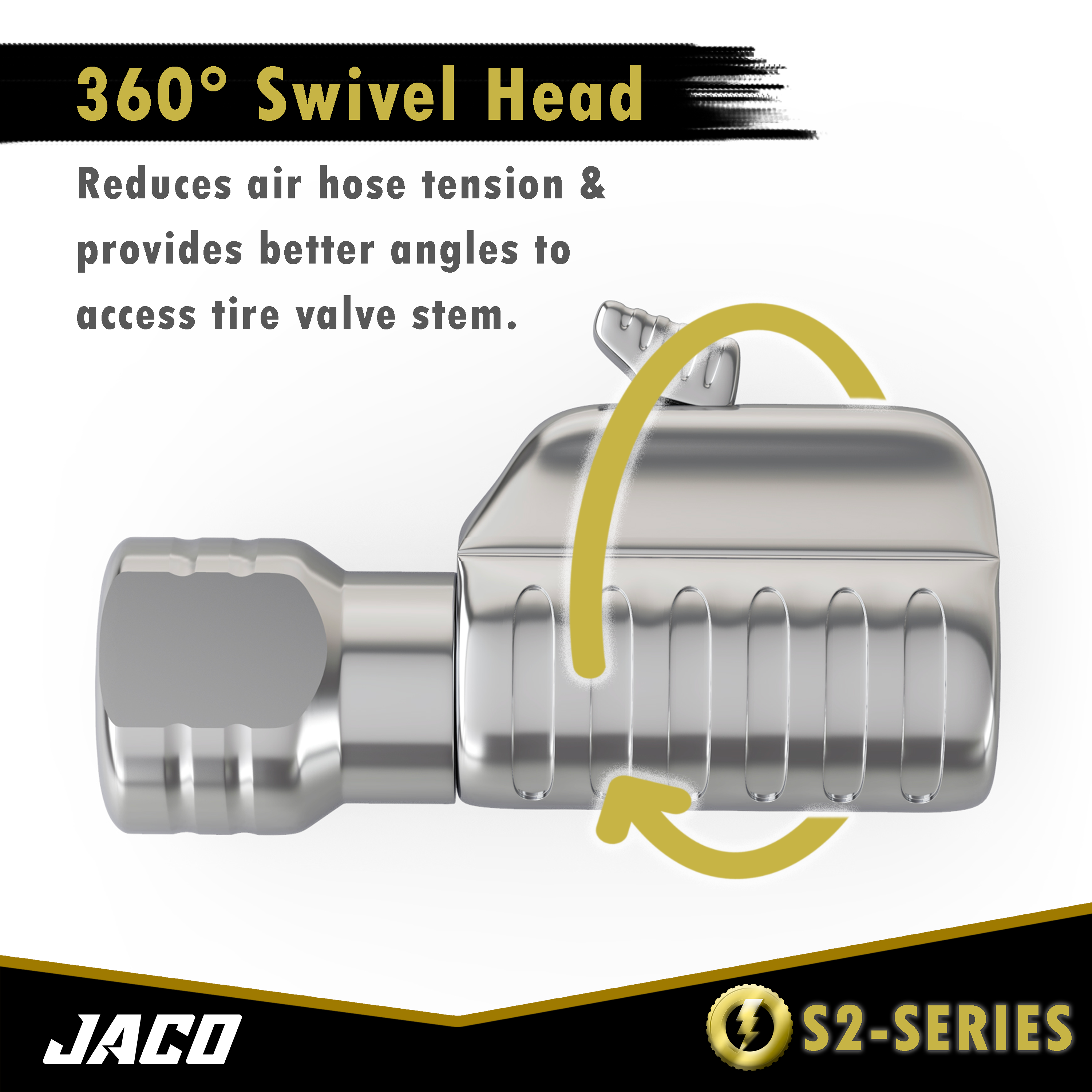 Photo of Lightning™ S2-Series Tire Air Chuck - 1/4" F-NPT by JACO - Premium Air Chuck for UTVs / Side by Sides