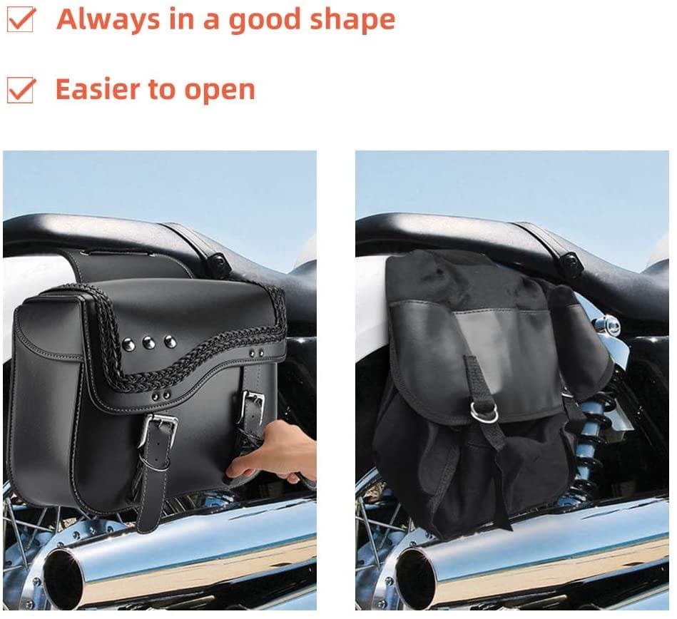Photo of Synthetic Leather Double Strap Studded Saddle Bags 30L for Harley by Kemimoto - Premium for UTVs / Side by Sides
