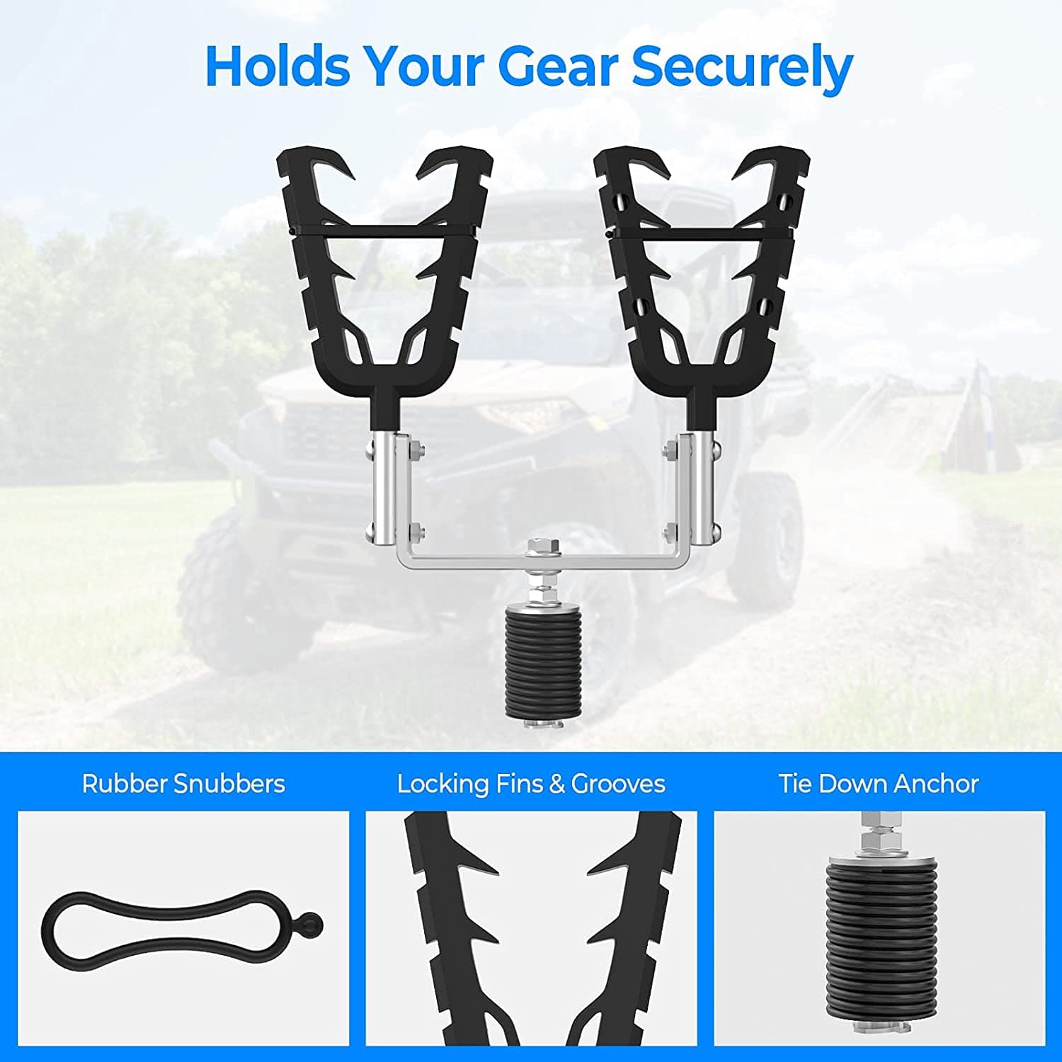 Photo of UTV Gun Mount, Tool Rack Fit Polaris Ranger & General by Kemimoto - Premium for UTVs / Side by Sides