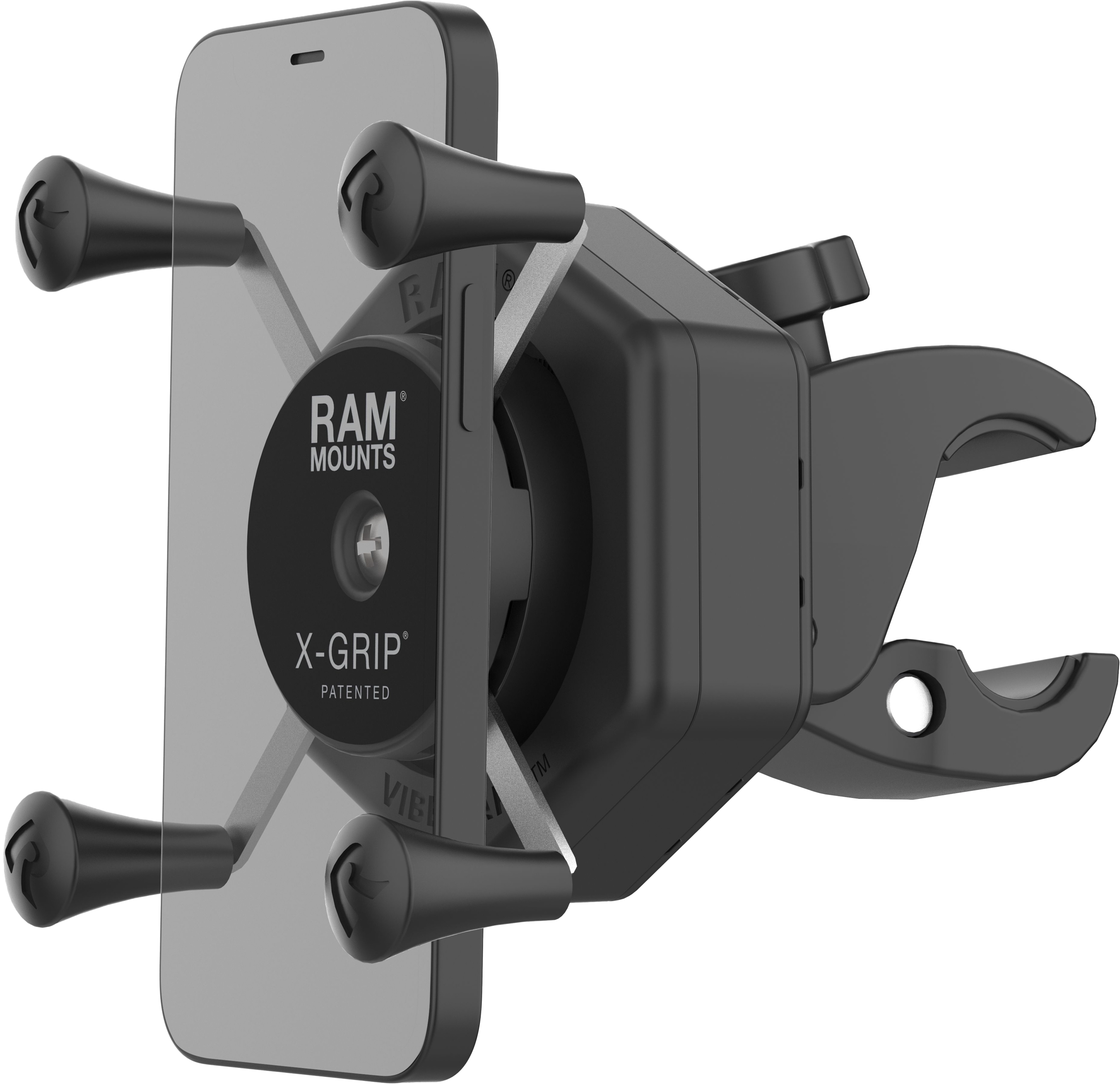 Photo of X-GRIP VIBE-SAFE PHONE MOUNT WITH SMALL TOUGH-CLAW by RAM - Premium Accessories for UTVs / Side by Sides