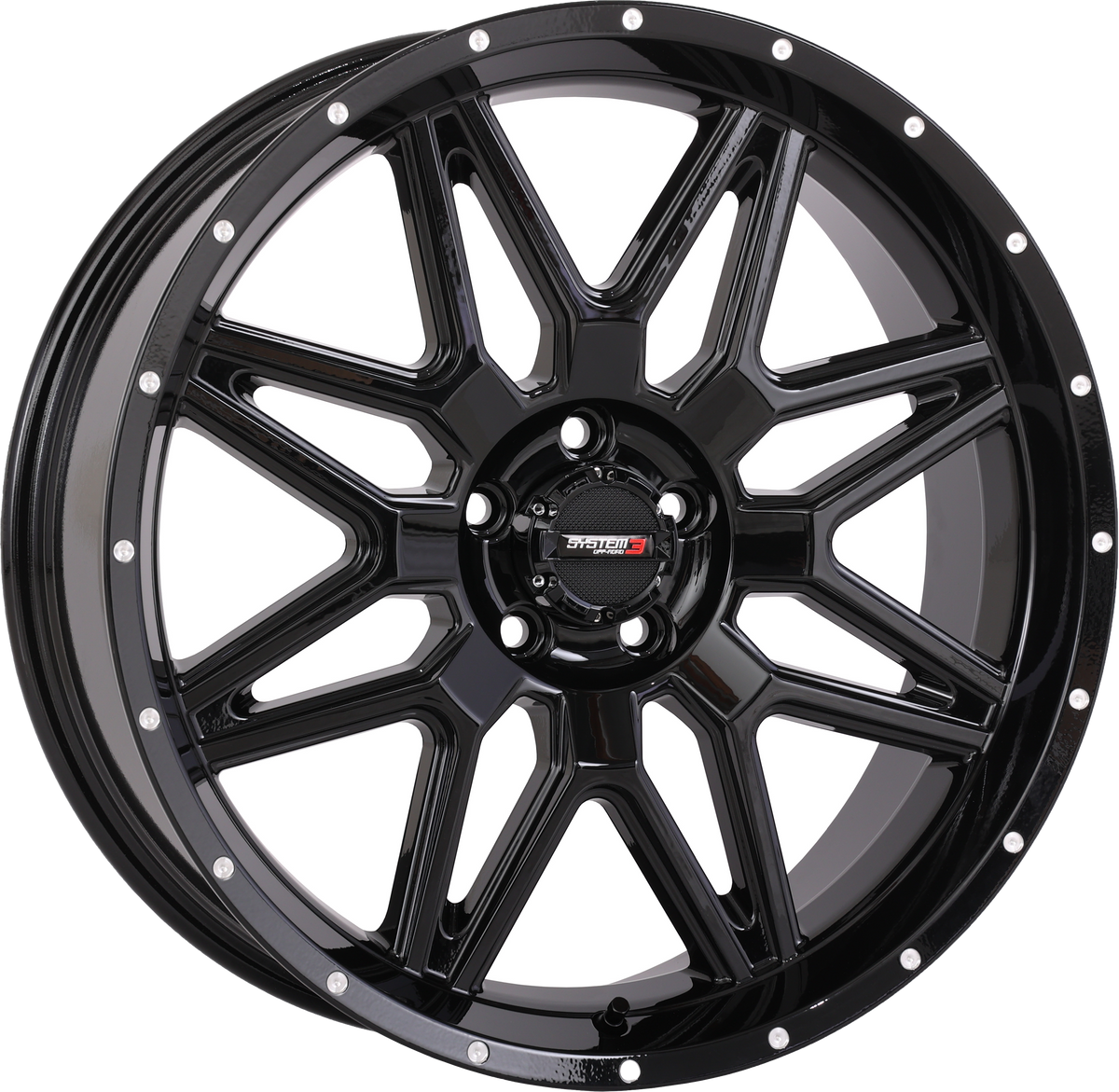 Photo of SYSTEM 3 ST7 WHEEL 20X7 4+3 (+10MM) 5/4.5 GLOSS BLACK by SYSTEM 3 - Premium Wheels for UTVs / Side by Sides