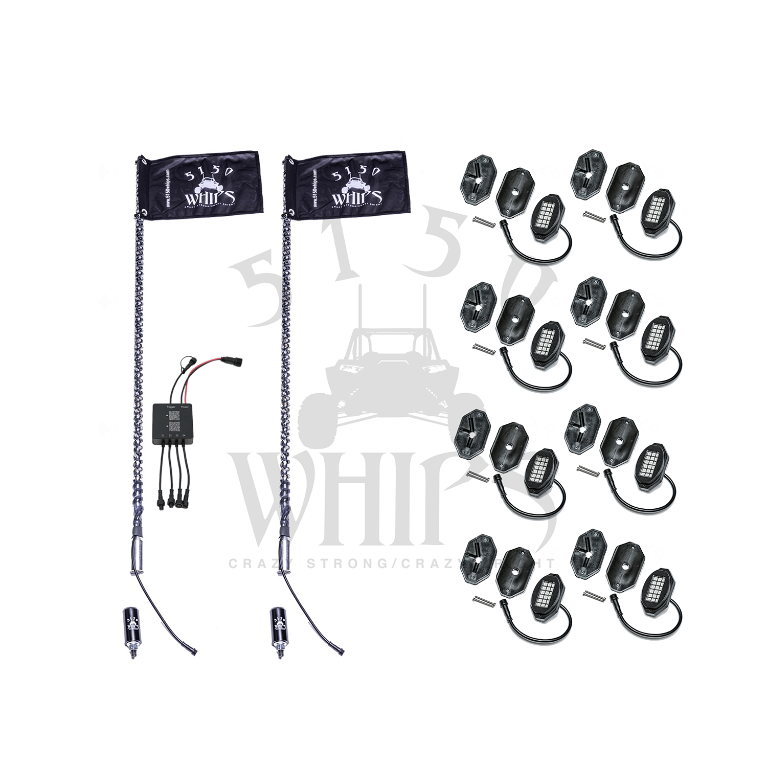187 Whips and Rock Light Combo Kit