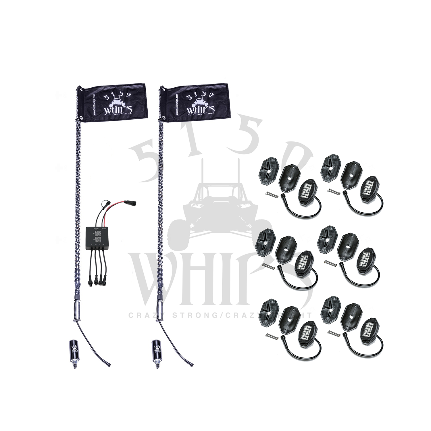 187 Whips and Rock Light Combo Kit