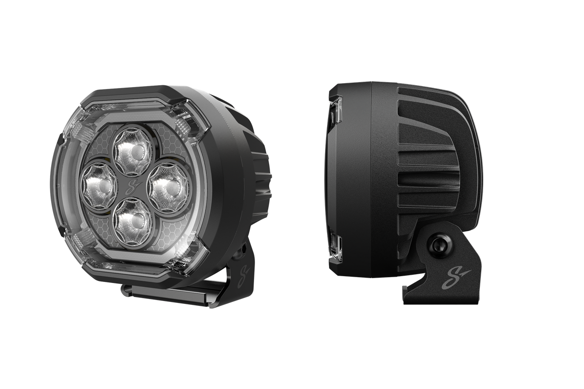 HEXCORE Universal 4" LED Pod Lights, Driving Beam Amber & White (Pair) | STL4PDL