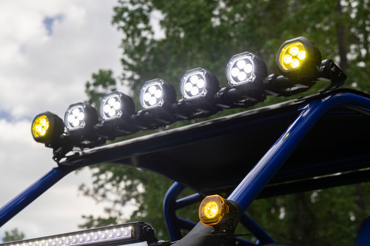 HEXCORE Universal 4" LED Pod Lights, Driving Beam Amber & White (Pair) | STL4PDL