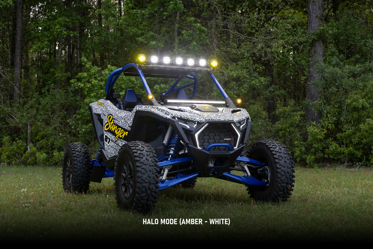 HEXCORE Universal 4" LED Pod Lights, Driving Beam Amber & White (Pair) | STL4PDL
