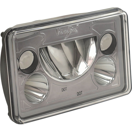 Photo of Single 4x6 Rectangle VX Amber Black Chrome LED Headlight (with Low-High-Halo) by Vision X Off-Road - Premium LED Headlight for UTVs / Side by Sides