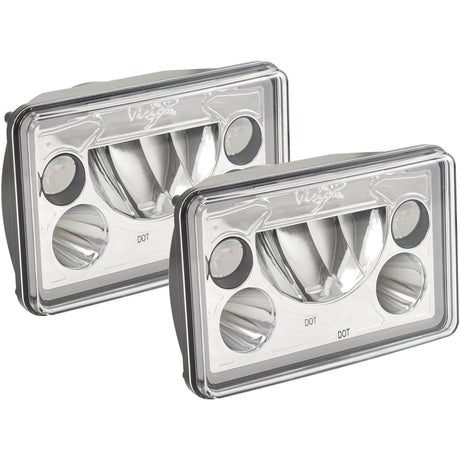 Photo of 4x6" VX Series LED Headlight Kit - Chrome | White Halo by Vision X Off-Road - Premium LED Headlight for UTVs / Side by Sides