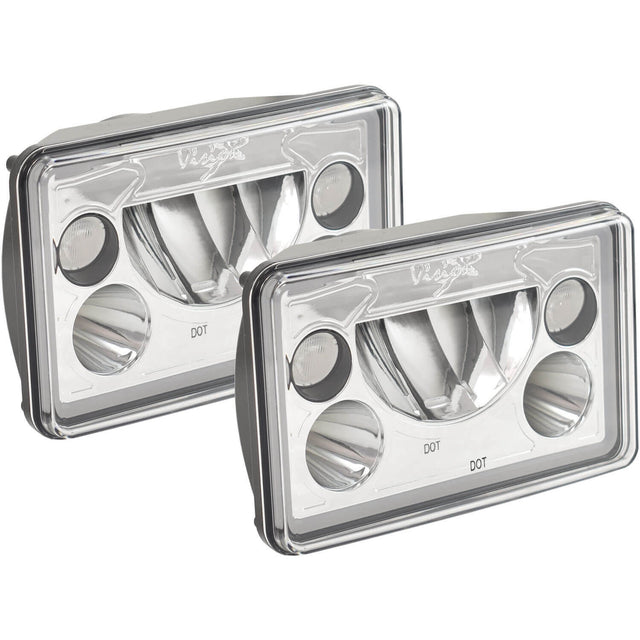 Photo of 4x6" VX Series LED Headlight Kit - Chrome | White Halo by Vision X Off-Road - Premium LED Headlight for UTVs / Side by Sides