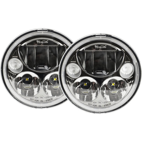 Photo of 5.75" VX Series LED Headlight Kit - Black Chrome | White Halo by Vision X Off-Road - Premium LED Headlight for UTVs / Side by Sides