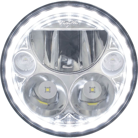 Photo of Single 5.75" Round VX LED Headlight (with Low-High-Halo) by Vision X Off-Road - Premium LED Headlight for UTVs / Side by Sides