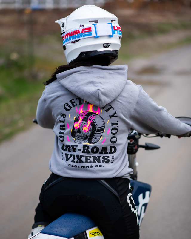 Photo of Moto Head Unisex Pullover Hoodie by OFF-ROAD VIXENS CLOTHING CO. - Premium Ladies Hoodies for UTVs / Side by Sides