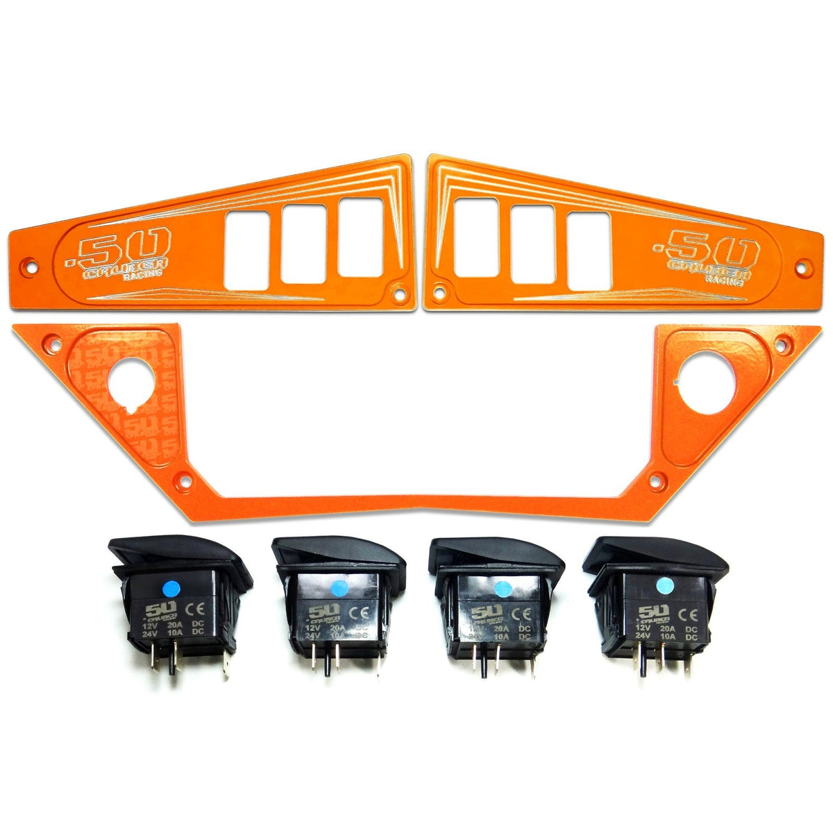 Polaris RZR XP1000 Ride Command 6-Switch CNC Billet Dash Panel - Multiple Colors + Optional Switches (2017+)