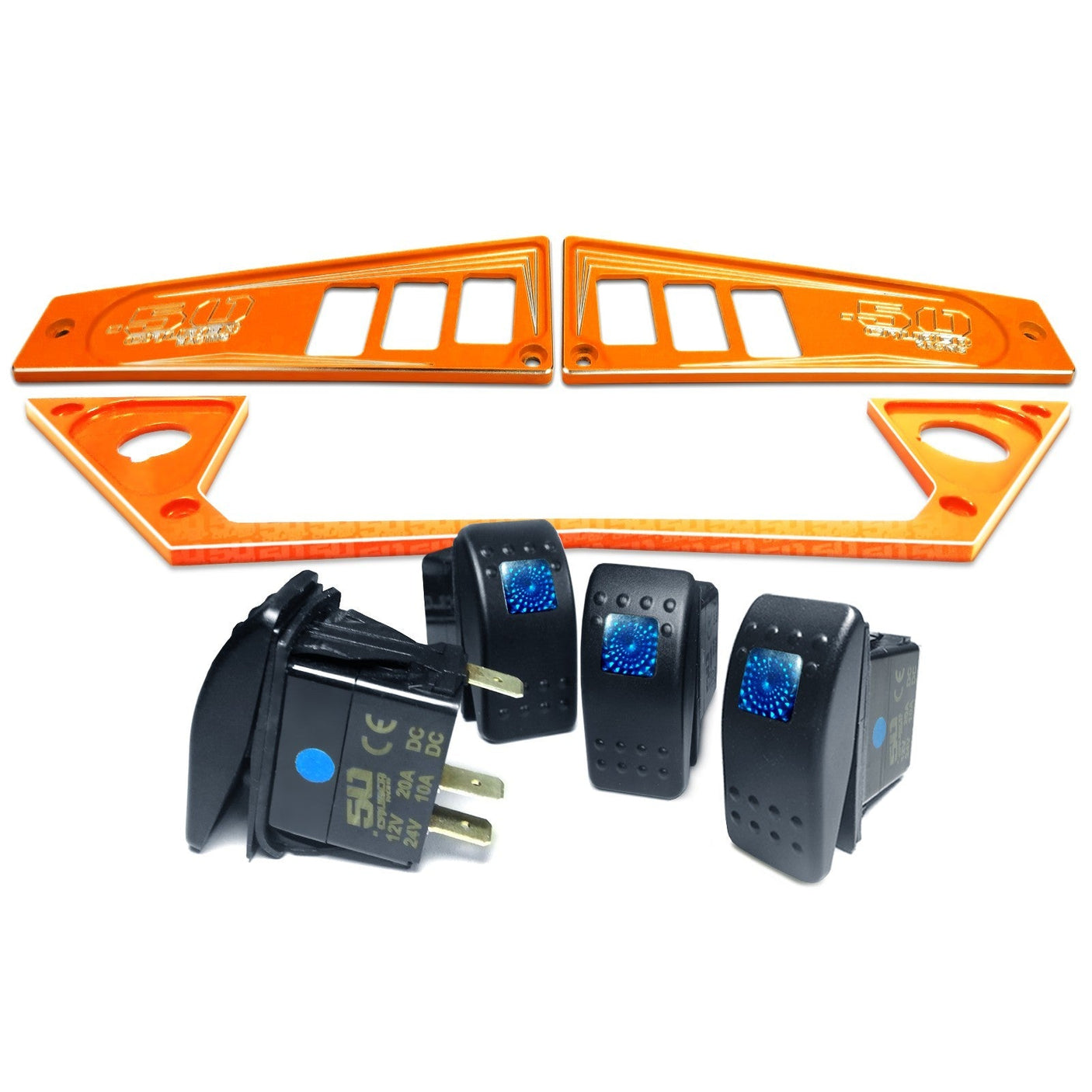 Polaris RZR XP1000 Ride Command 6-Switch CNC Billet Dash Panel - Multiple Colors + Optional Switches (2017+)