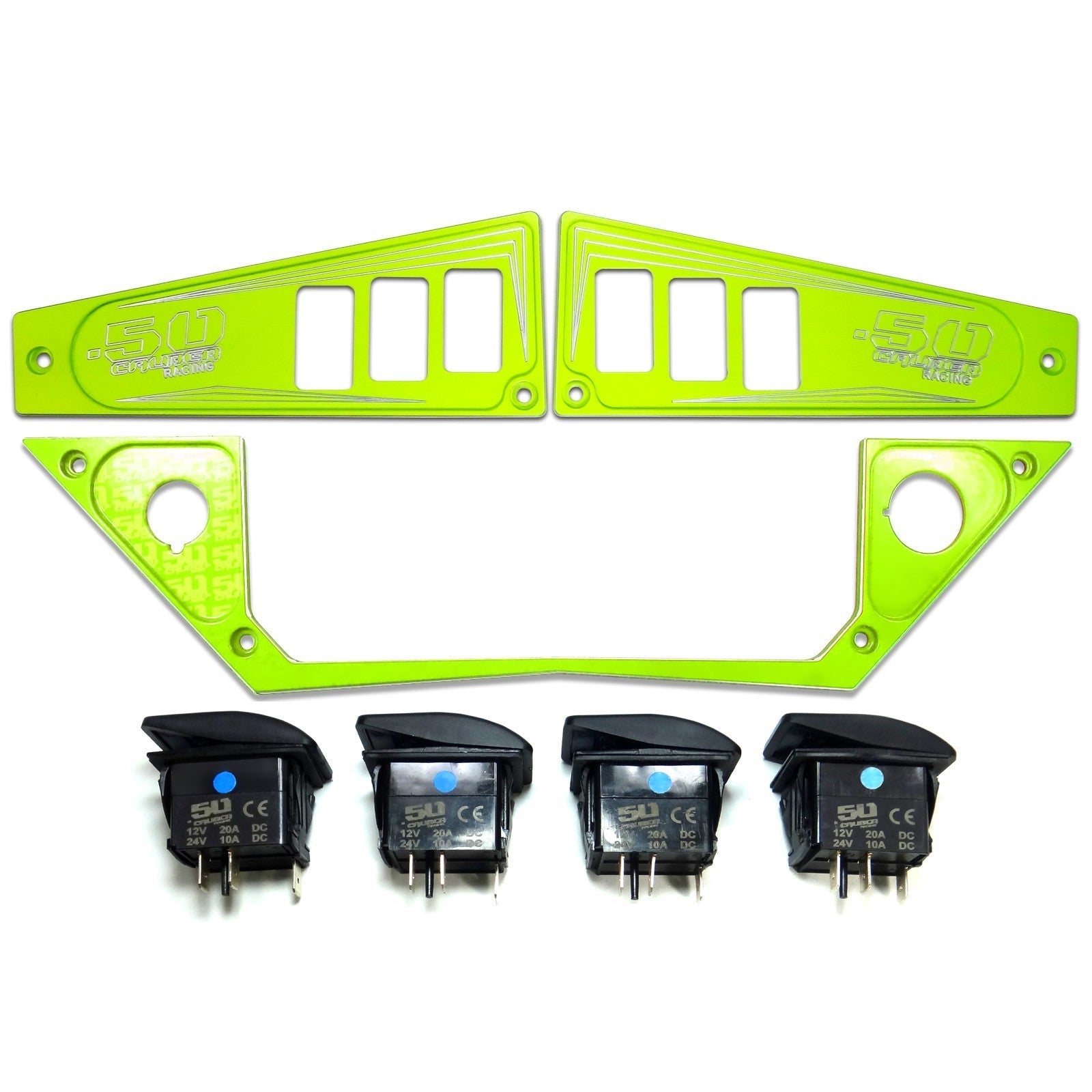 Polaris RZR XP1000 Ride Command 6-Switch CNC Billet Dash Panel - Multiple Colors + Optional Switches (2017+)