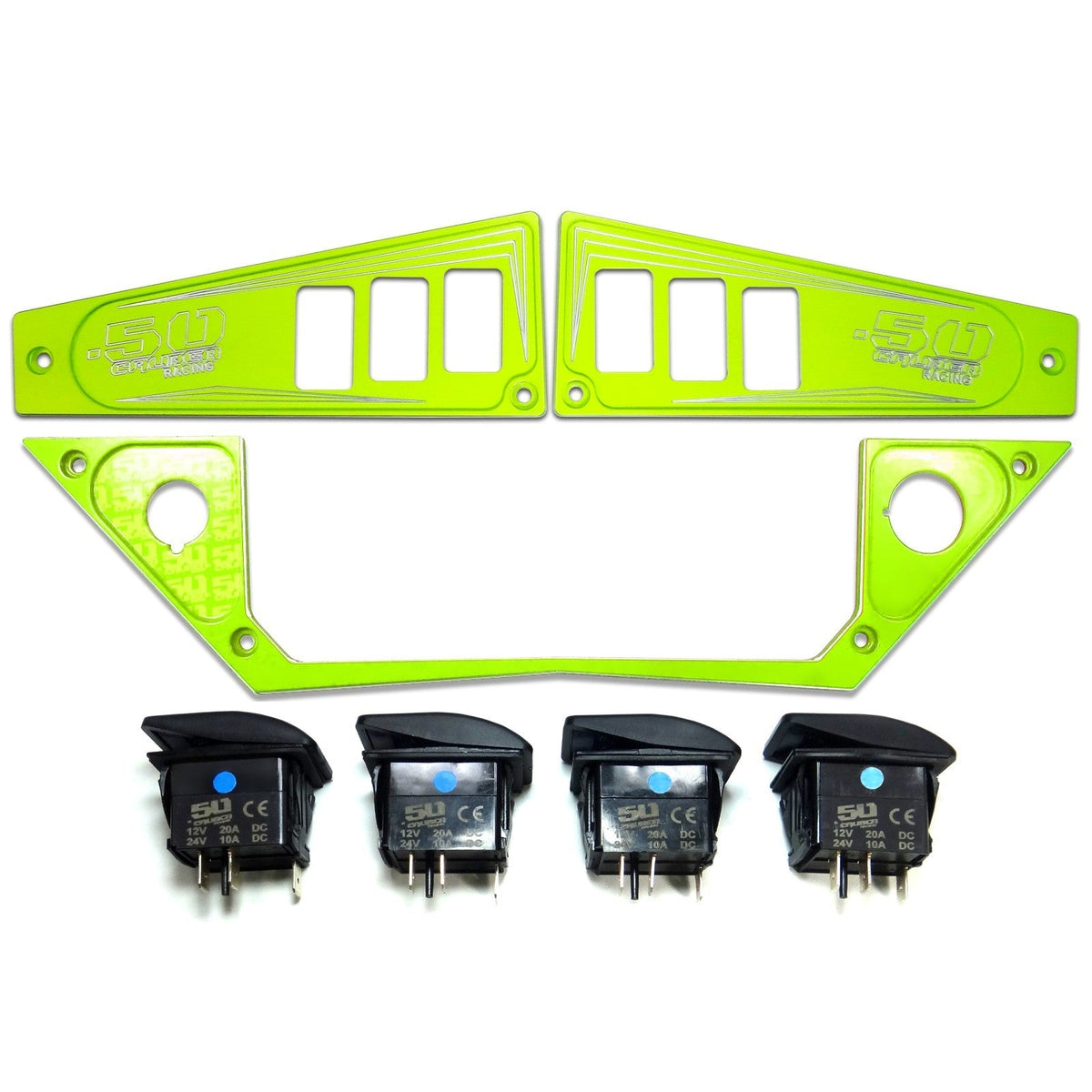 Polaris RZR XP1000 Ride Command 6-Switch CNC Billet Dash Panel - Multiple Colors + Optional Switches (2017+)