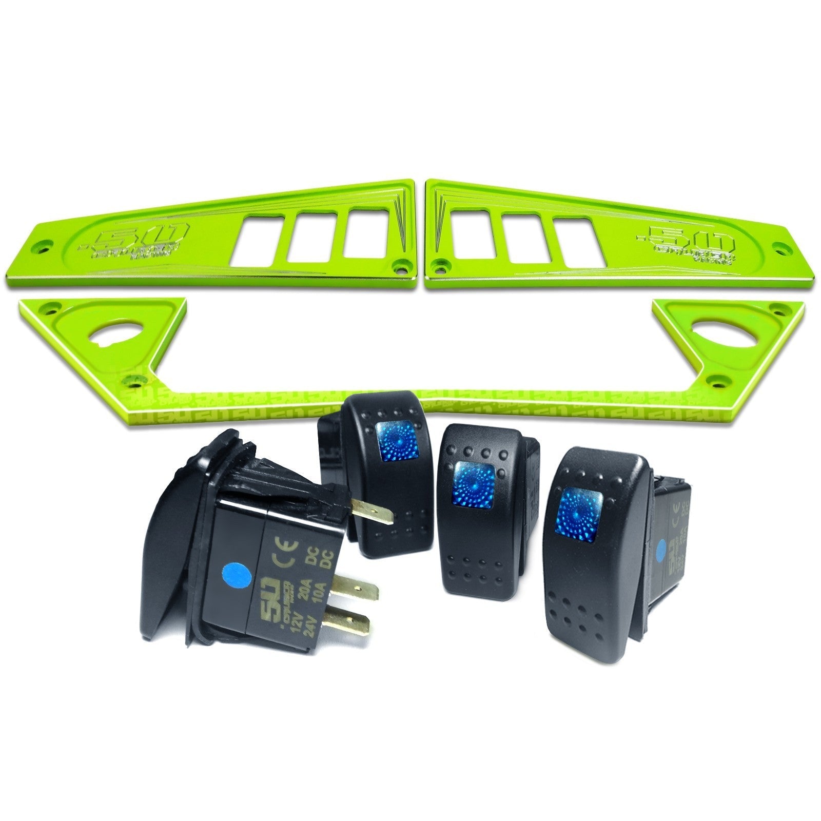 Polaris RZR XP1000 Ride Command 6-Switch CNC Billet Dash Panel - Multiple Colors + Optional Switches (2017+)