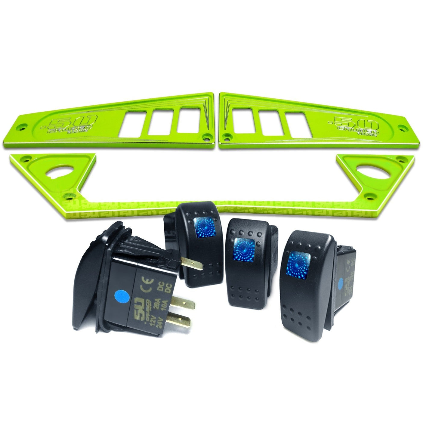 Polaris RZR XP1000 Ride Command 6-Switch CNC Billet Dash Panel - Multiple Colors + Optional Switches (2017+)