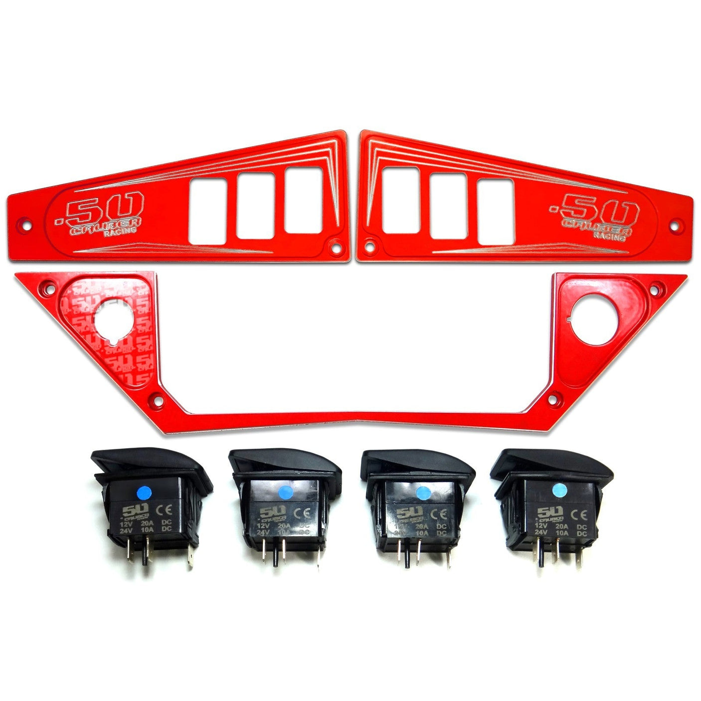 Polaris RZR XP1000 Ride Command 6-Switch CNC Billet Dash Panel - Multiple Colors + Optional Switches (2017+)