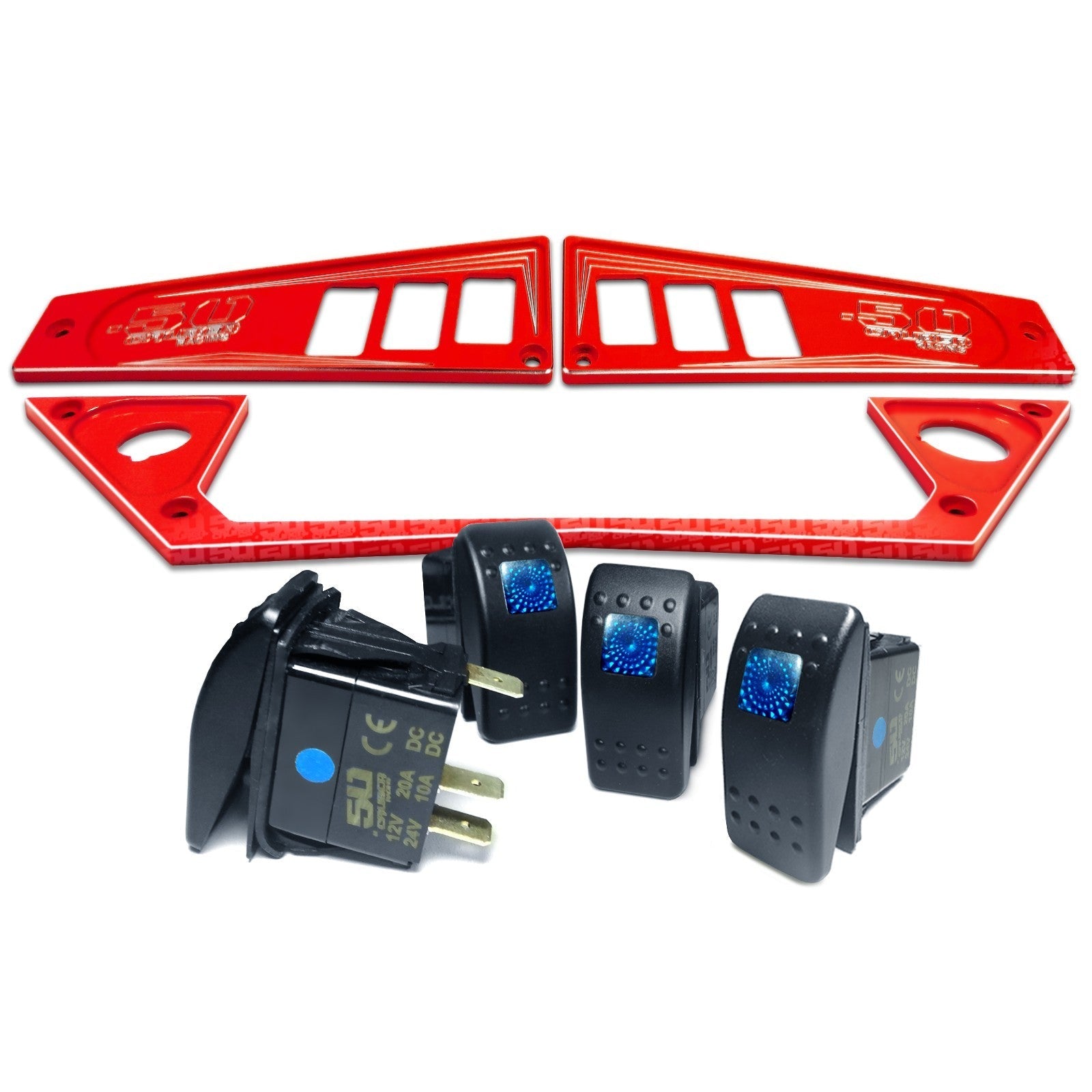 Polaris RZR XP1000 Ride Command 6-Switch CNC Billet Dash Panel - Multiple Colors + Optional Switches (2017+)